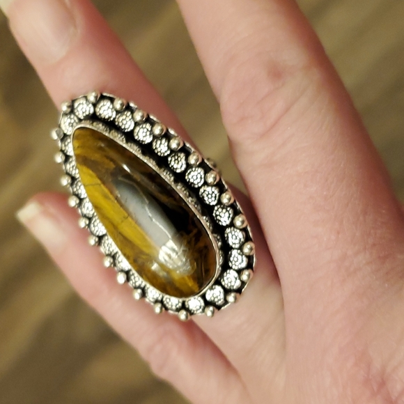 New Tiger Eye 925 Silver Ring. - Picture 11 of 15